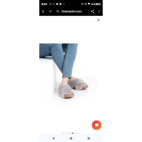 DREAM PAIRS Comfy Fuzzy Slide Slippers NWOT Grey Women's Size 7 - Picture 13 of 14